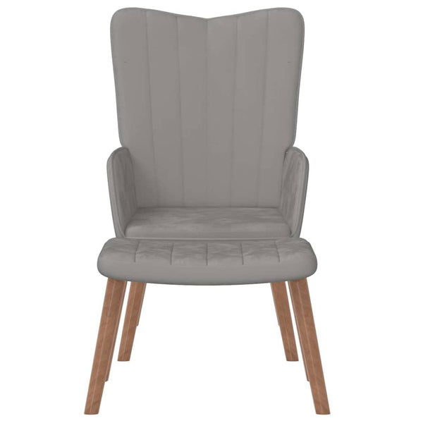 vidaXL Recliner with Footrest Light Grey Velvet