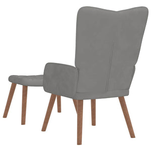 vidaXL Recliner with Footrest Light Grey Velvet