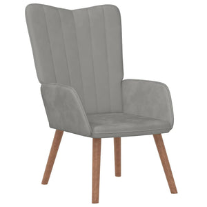 vidaXL Recliner with Footrest Light Grey Velvet