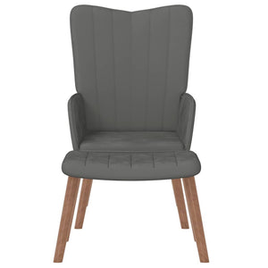 vidaXL Recliner with Footrest Dark Grey Velvet