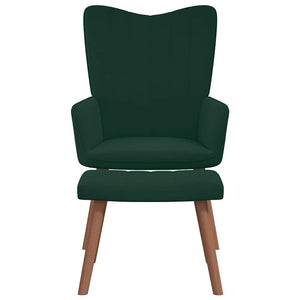 vidaXL Recliner with Footrest Dark Green Velvet