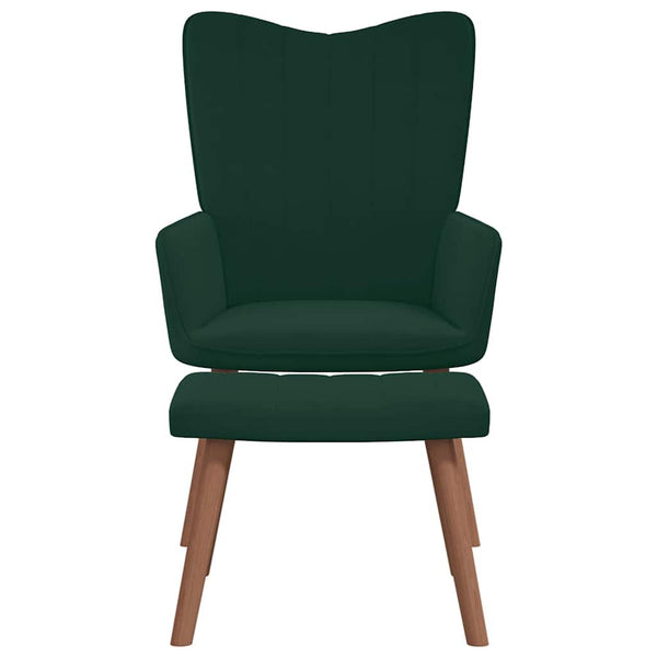 vidaXL Recliner with Footrest Dark Green Velvet