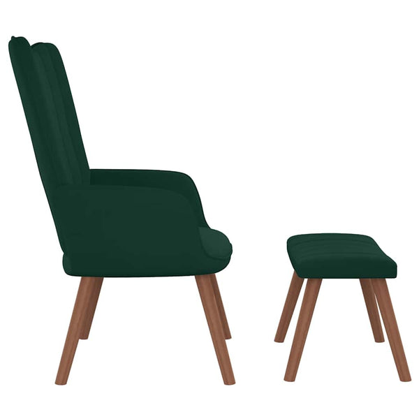 vidaXL Recliner with Footrest Dark Green Velvet