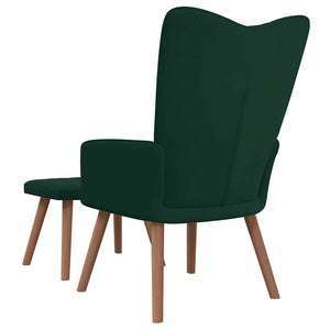 vidaXL Recliner with Footrest Dark Green Velvet