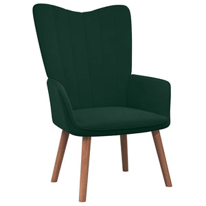 vidaXL Recliner with Footrest Dark Green Velvet