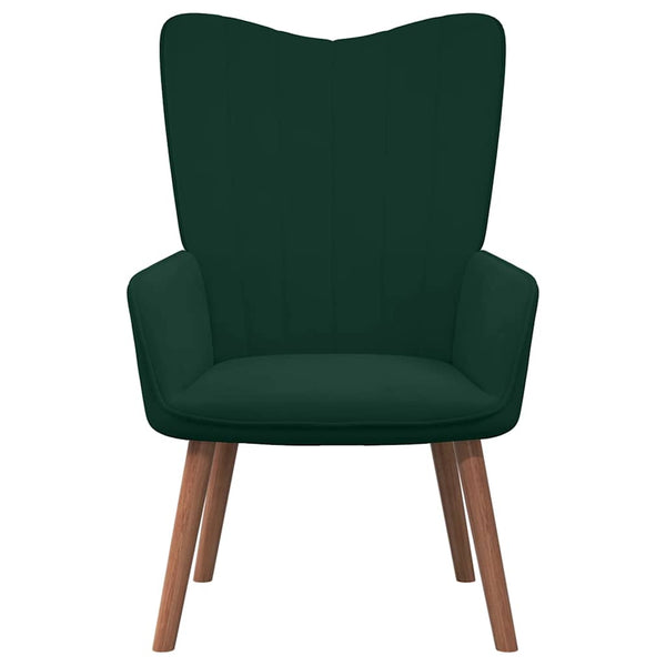 vidaXL Recliner with Footrest Dark Green Velvet