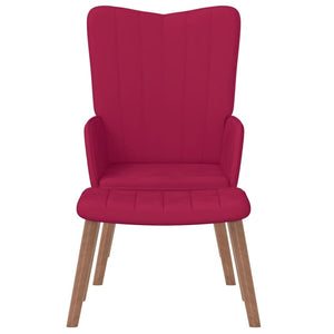 vidaXL Recliner with Footrest Wine Red Velvet