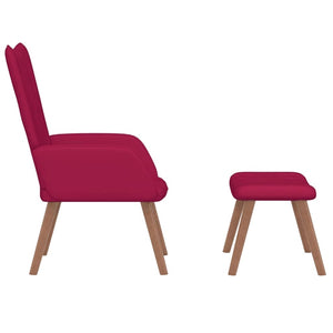 vidaXL Recliner with Footrest Wine Red Velvet