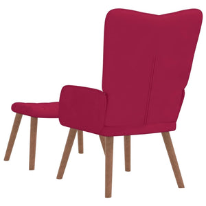 vidaXL Recliner with Footrest Wine Red Velvet
