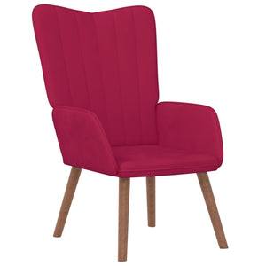 vidaXL Recliner with Footrest Wine Red Velvet