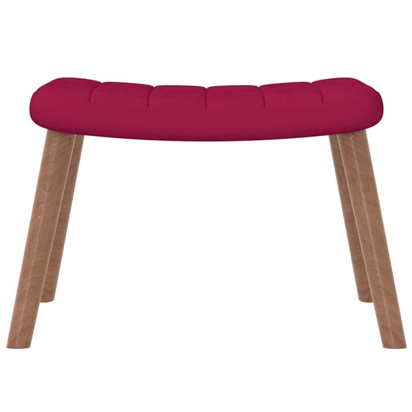vidaXL Recliner with Footrest Wine Red Velvet