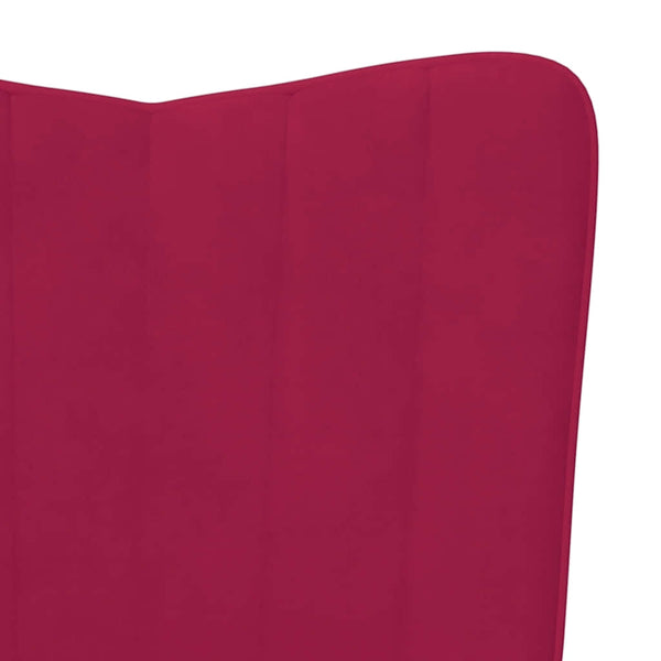 vidaXL Recliner with Footrest Wine Red Velvet