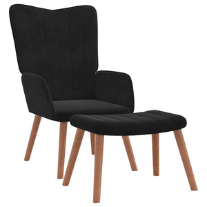 vidaXL Recliner with Footrest Black Velvet