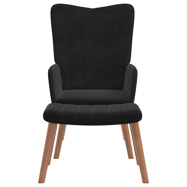 vidaXL Recliner with Footrest Black Velvet