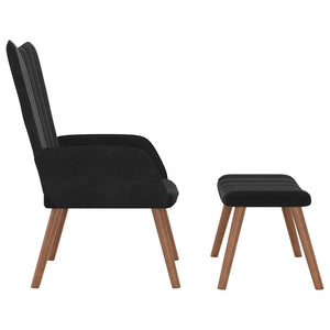 vidaXL Recliner with Footrest Black Velvet