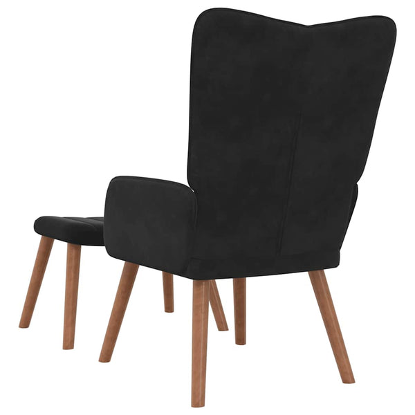 vidaXL Recliner with Footrest Black Velvet