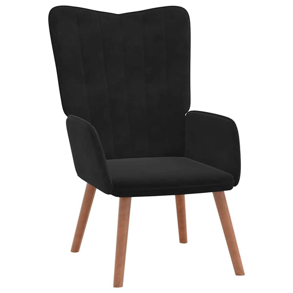 vidaXL Recliner with Footrest Black Velvet