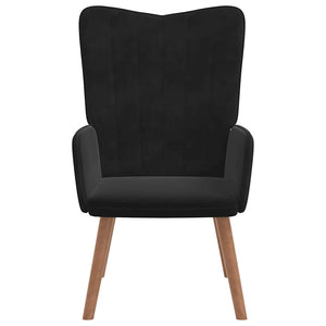 vidaXL Recliner with Footrest Black Velvet