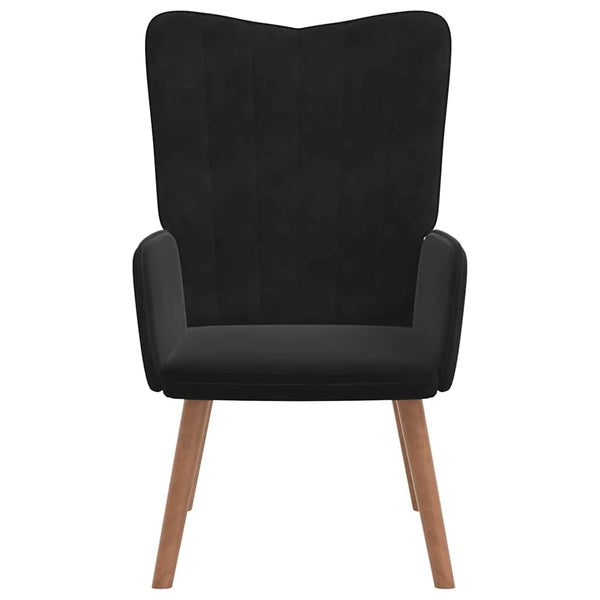 vidaXL Recliner with Footrest Black Velvet