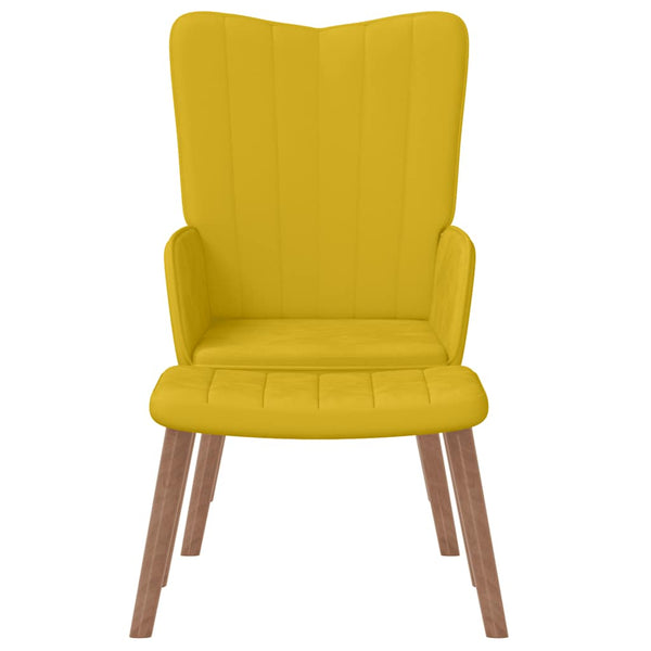 vidaXL Recliner with Footrest Mustard Yellow Velvet