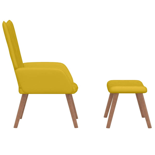 vidaXL Recliner with Footrest Mustard Yellow Velvet