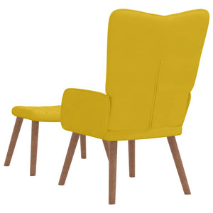 vidaXL Recliner with Footrest Mustard Yellow Velvet