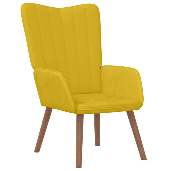 vidaXL Recliner with Footrest Mustard Yellow Velvet