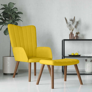 vidaXL Recliner with Footrest Mustard Yellow Velvet