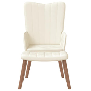 vidaXL Recliner with Footrest Cream White Velvet
