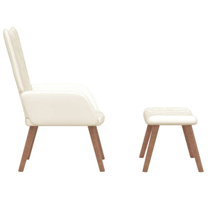 vidaXL Recliner with Footrest Cream White Velvet