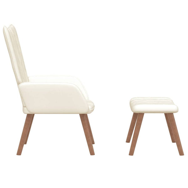 vidaXL Recliner with Footrest Cream White Velvet