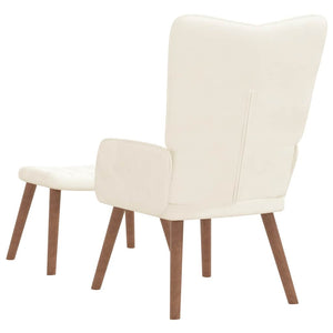 vidaXL Recliner with Footrest Cream White Velvet