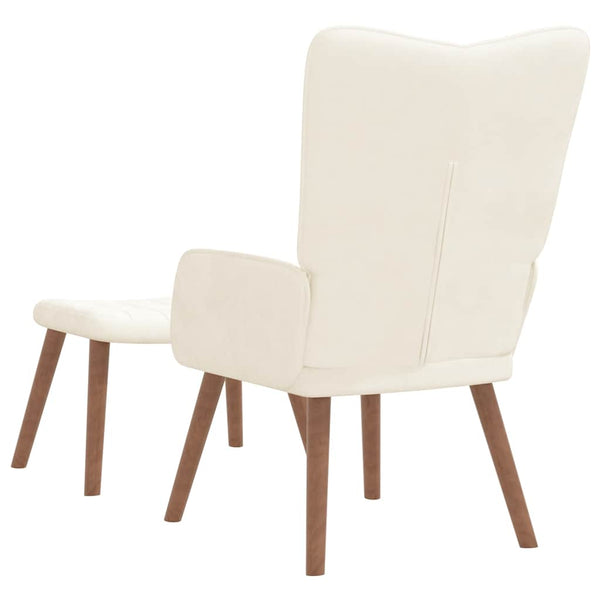 vidaXL Recliner with Footrest Cream White Velvet