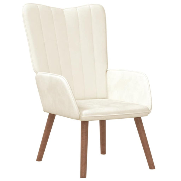 vidaXL Recliner with Footrest Cream White Velvet