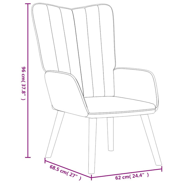 vidaXL Recliner with Footrest Cream White Velvet