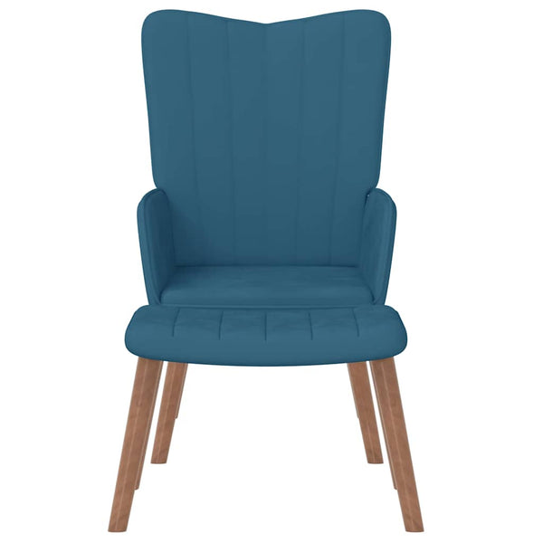 vidaXL Recliner with Footrest Blue Velvet