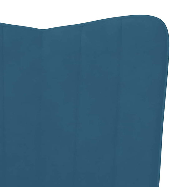 vidaXL Recliner with Footrest Blue Velvet