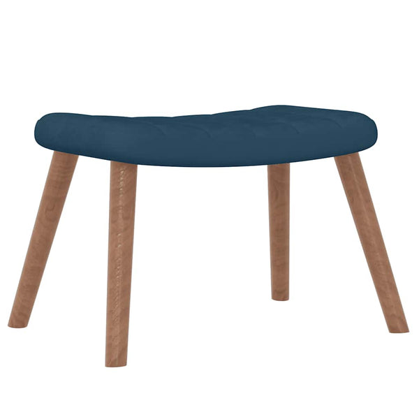 Blauer Samt Schaukelstuhl mit Hocker