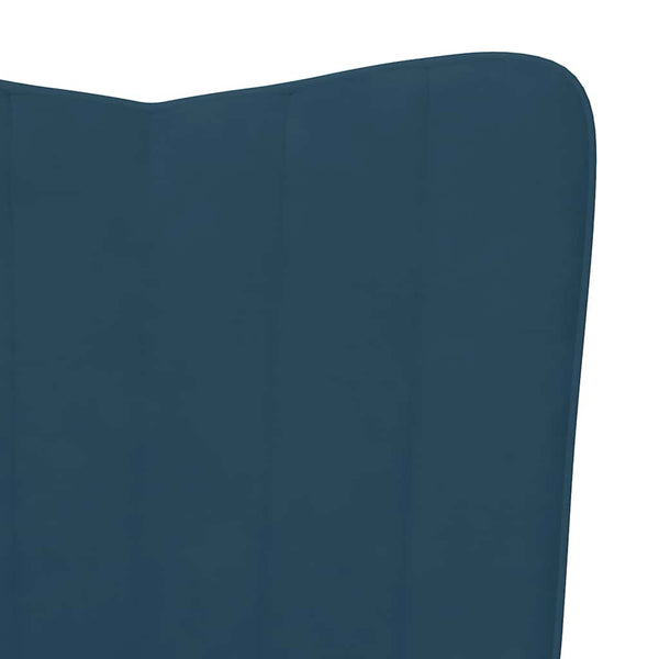Blauer Samt Schaukelstuhl mit Hocker