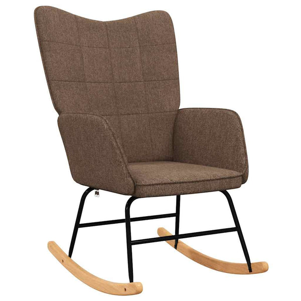 vidaXL Rocking Chair Brown Fabric
