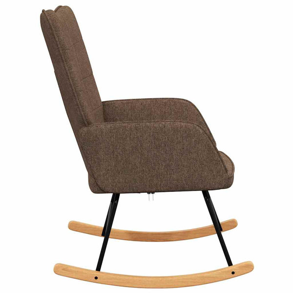 vidaXL Rocking Chair Brown Fabric