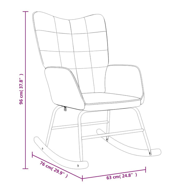 vidaXL Rocking Chair Brown Fabric