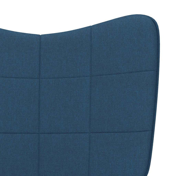 vidaXL Rocking Chair with Footrest Blue Fabric