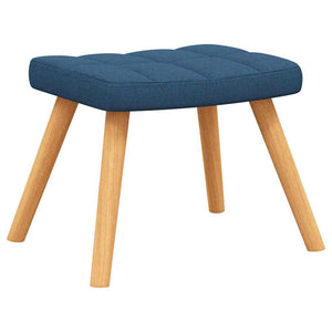 vidaXL Rocking Chair with Footrest Blue Fabric