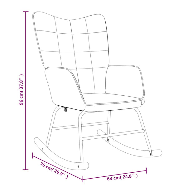 vidaXL Rocking Chair with Footrest Blue Fabric