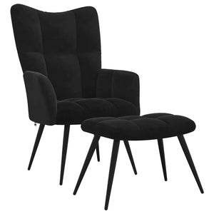 vidaXL Recliner with Footrest Black Velvet