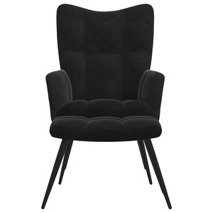 vidaXL Recliner with Footrest Black Velvet