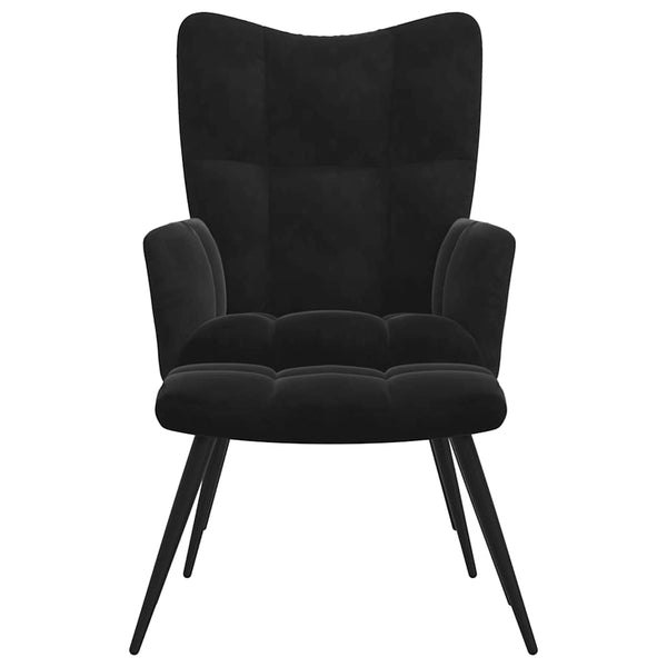 vidaXL Recliner with Footrest Black Velvet