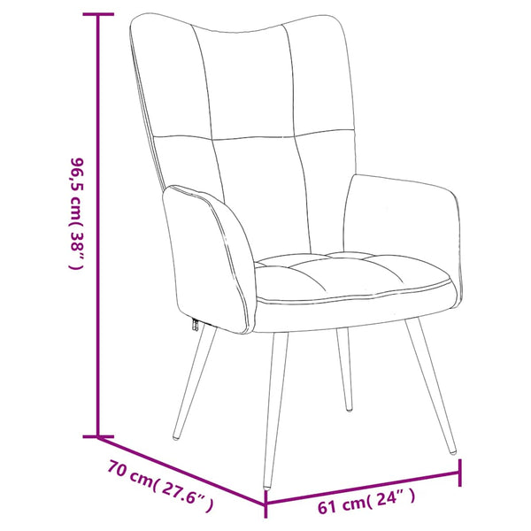 vidaXL Recliner with Footrest Black Velvet