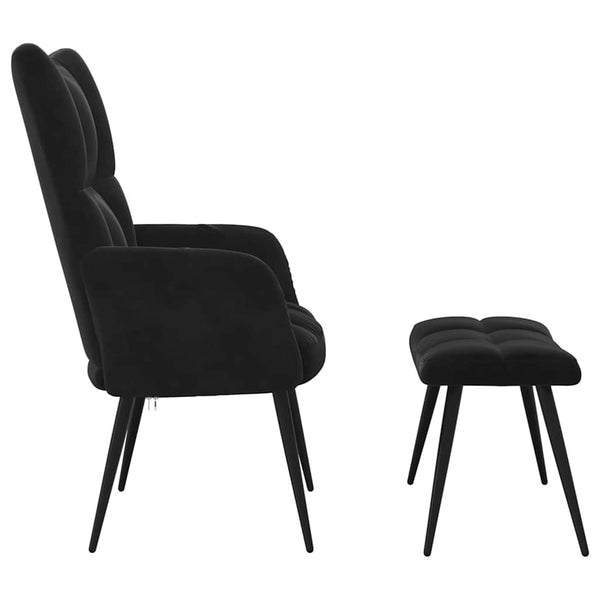 vidaXL Recliner with Footrest Black Velvet